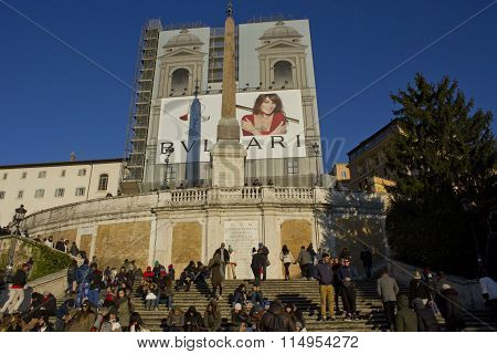 Day View Of The Spanish Steps Of Piazza Di Spagna