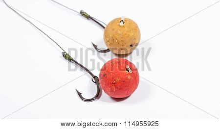 Carp Hook Boilies - Fishing Bait Close Up