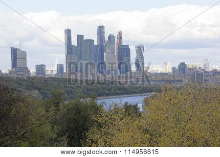View From Vorobyovy Hills On The Moscow-city