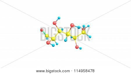 Glucose molecular structure isolated on white