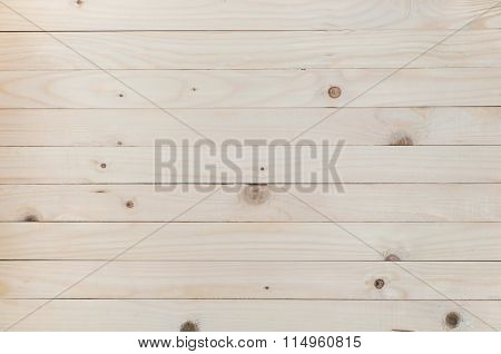 Wood Background, Pine Wood Background In Horizontal Plane.