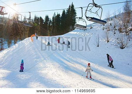 Ski Resort  With Sunbeam
