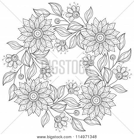 Vector Monochrome Floral Background