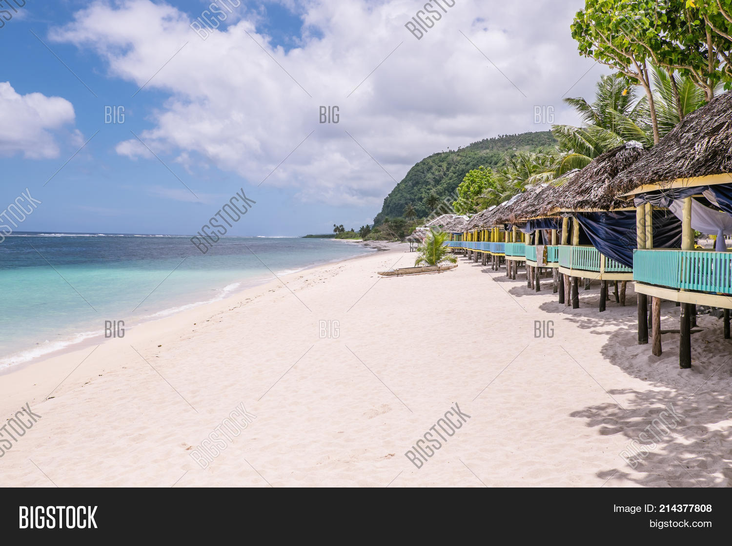 View Along Lalomanu Image Photo Free Trial Stock View Along Lalomanu Beach Upolu Island Samoa South Pacific Of Thatched Open Sided Samoan