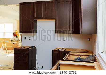 Interior Design Construction Of A Kitchen With Cooker Extractor