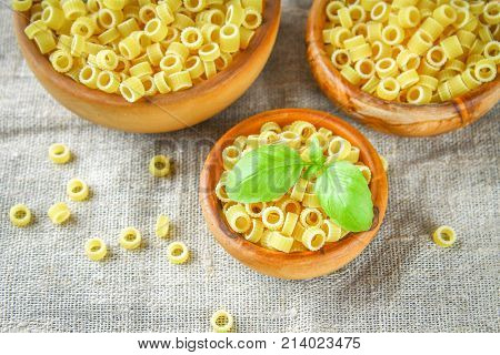 Ditalini Macaroni. Pasta Rings. Tubettini And Thimbles. Anellini.