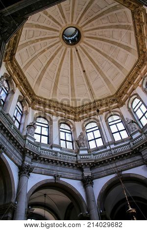 Venice, Italy-june 22: Interior Of Basilica Di Santa Maria Della Salute On Punta Della Dogana On Jun