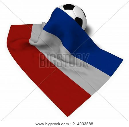 soccer ball and flag of schleswig-holstein - 3d rendering