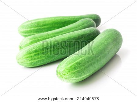 Closeup cucumber on white background food and vegetable concept