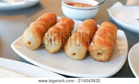 Vietnamese sausage or pork sausage Vietnamese food