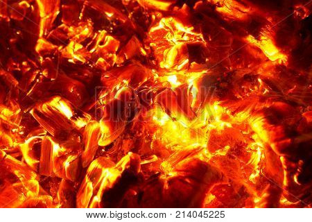background from the burning of coal . Photo of an abstract texture