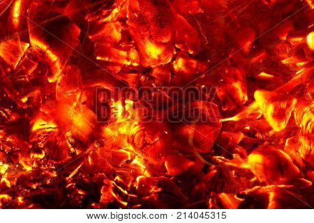 background from the burning of coal . Photo of an abstract texture