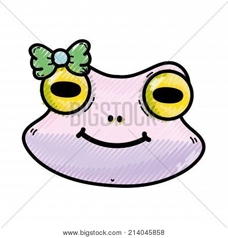 grated cute frog female wild animal vector illustration