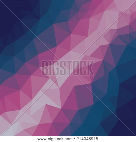 Dark Pink Blue Low poly crystal background. Polygon design. Low poly vector illustration, low polygon background.