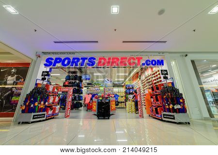 Penang Malaysia - Nov 12 2017 : Sports Direct shop. Sports Direct International plc is a British retailing group. Established in 1982 by Mike Ashley the company is the United Kingdom's largest sports-goods retailer and operates roughly 670 stores worldwid