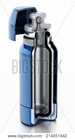 Diagram showing vacuum flask layers. 3D illustration.