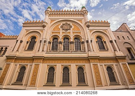 Spanish Synagogue in Prague. It  is is a Moorish Revival synagogue owned by the Jewish Museum of Prague, and is used as a museum and concert hall.