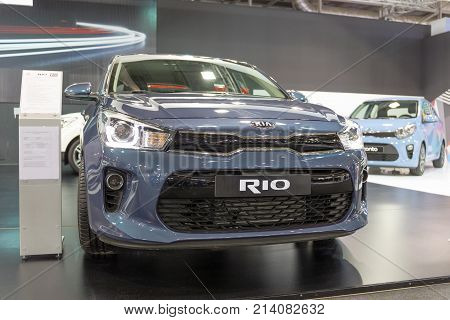 ATHENS, GREECE - NOVEMBER 14, 2017: Kia Rio IV at Aftokinisi-Fisikon 2017 Motor Show.