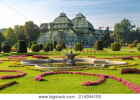 Palm House In Schonbrunn Palace Garden
