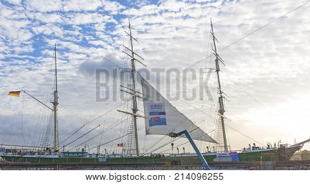The Rickmer Rickmers, A Sailing Ship - Three Masted Barque. Hamburg, Germany