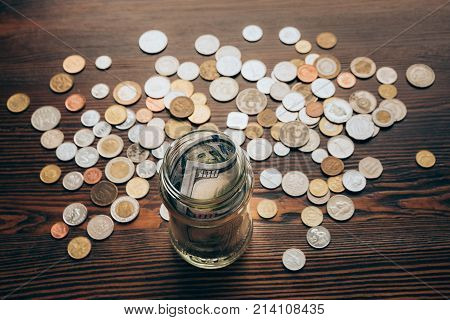 Glass Jar With Money
