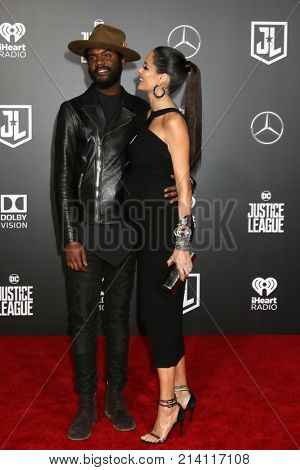 LOS ANGELES - NOV 13:  Gary Clark Jr, Nicole Trunfio at the World Premiere of Justice League at Dolby Theater on November 13, 2017 in Los Angeles, CA