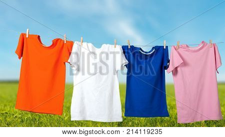 Cloth clothes wash rope clothespin pins clothespins