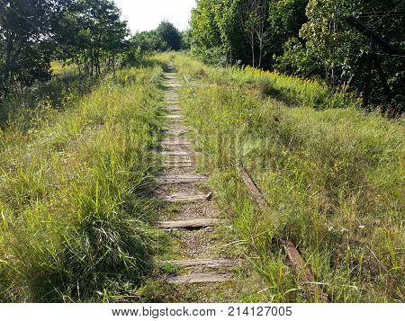 The old abandoned railway in Otradnoye near Svetlogorsk