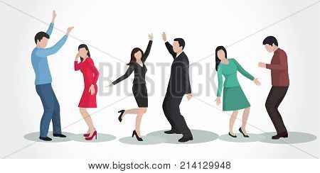 Young women and men dancing at a party