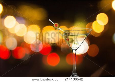 Glass martini olives bar color pub red