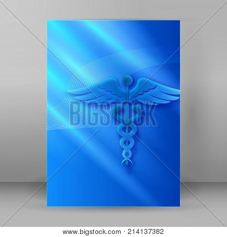 Blue medical background abstract - concept health care or medicine technology. Vector Illustration EPS 10 Graphic Design elements vertical banner flyer dental service presentation template brochure