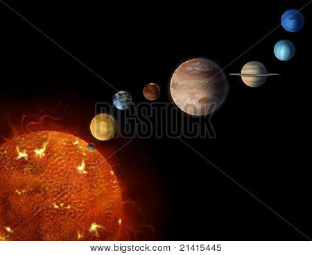 zonnestelsel planeten illustratie