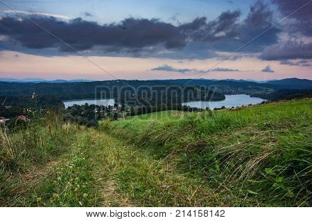 Solina lake and Polanczyk town, Biesczady, Poland