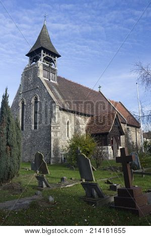 Saint Catherine's Church Wickford Essex England against a blue sky