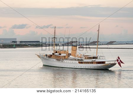 COPENHAGEN, DENMARK - SEPTEMBER 18: HDMY Dannebrog on September 18, 2017 in Copenhagen. The ship was launched in 1931