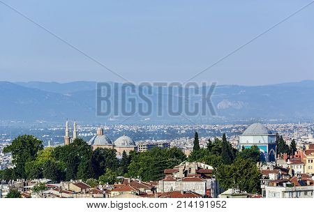 Green Mausoleum View In Bursa City (turkey)
