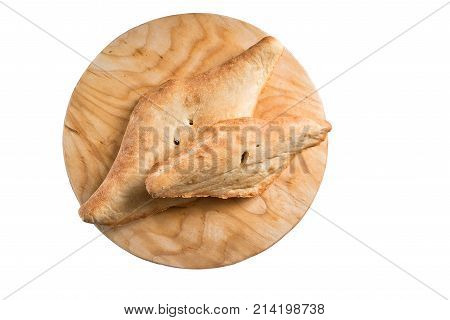 Shotis puri - traditional Georgian bread isolated on white background