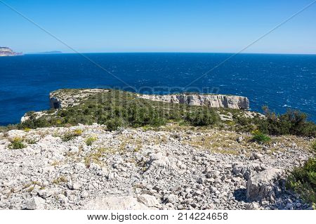 The Calanque de Morgiou one of the biggest calanques located between Marseille and Cassis France