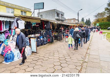 Famous Polish Market In Swinoujscie, Poland