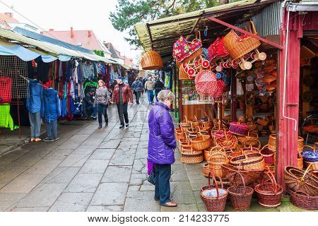 Famous Polish Market In Swinoujscie, Poland