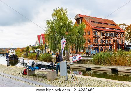 View At The City Harbor Of Wolgast, Germany