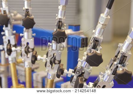 Elements of various industrial fasteners non-ferrous metal