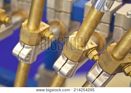Elements of various industrial fasteners non-ferrous metal
