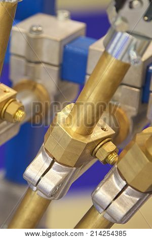 Elements of various industrial fasteners non-ferrous metal