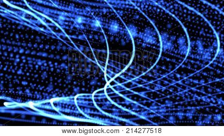 Motion graphic picture of Beautiful blue surface curve abstract backgroundillustration