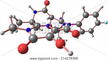 Raltegravir Molecular Structure Isolated On White