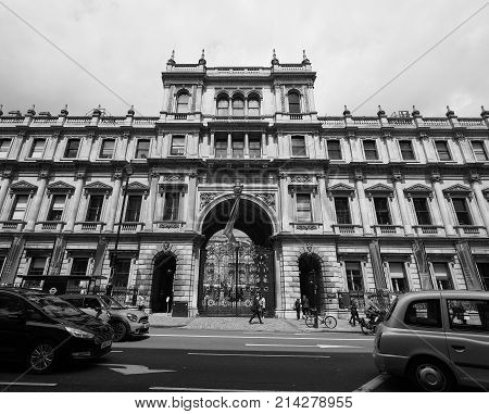 Burlington House In London Black And White
