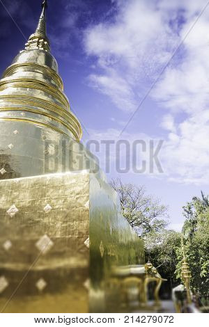 Wat Phra Singh Temple Chiang Mai Thailand stock photo