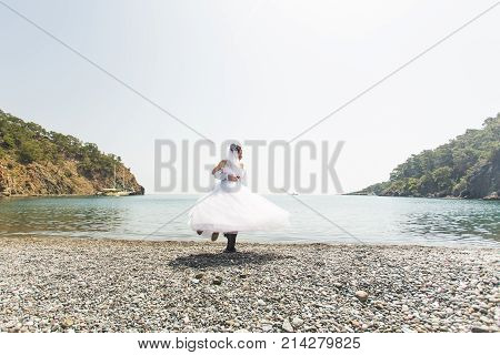Romantic dating. Young loving couple embracing on nature.