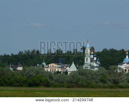 The monastery is surrounded by picturesque summer nature